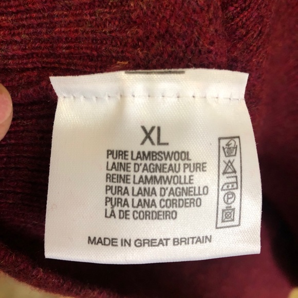 Brooks Brother V-neck red Lambswool men’s sweater size XL - Picture 4 of 5